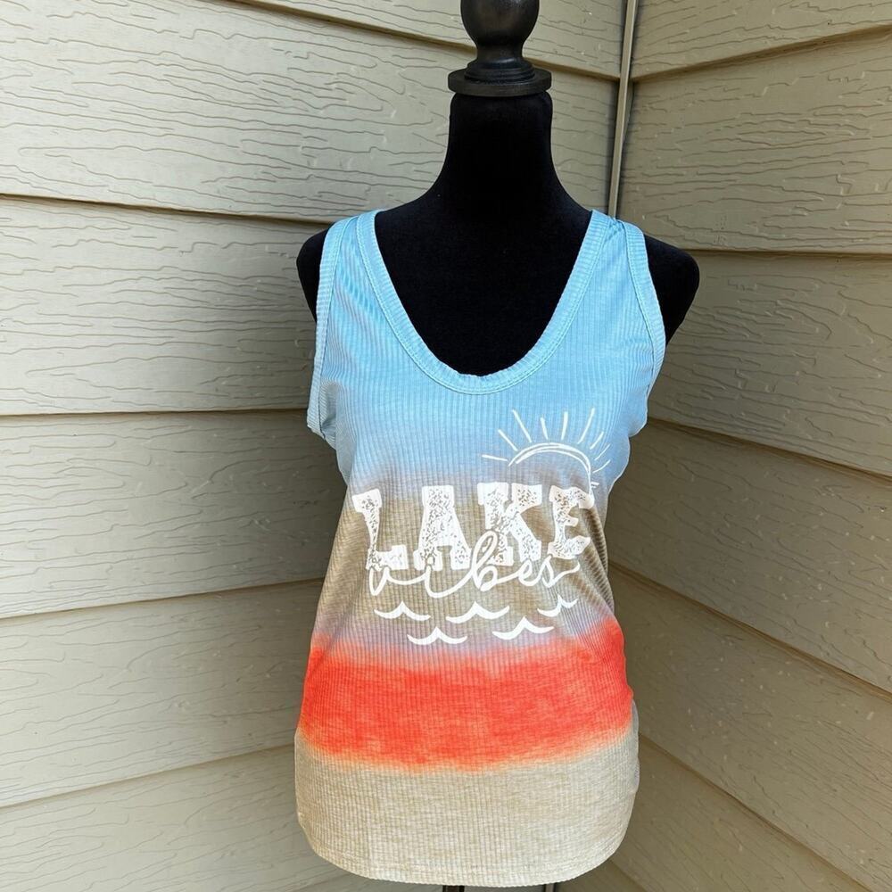 Lake Tank Top, Multicolor Cotton Polyester Blend, Women's S